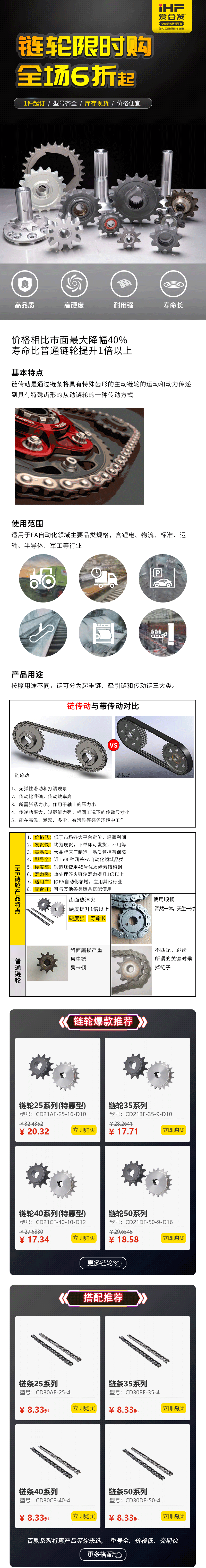 特惠現貨：鏈輪鏈條，成套（tào）搭配省錢耐用！