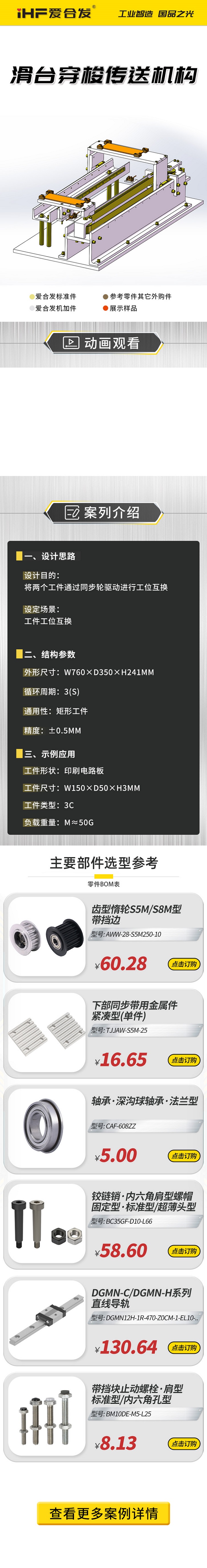 愛（ài）合發案例介紹（shào）：滑台（tái）穿梭傳動機構